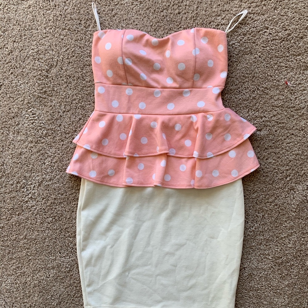 Strapless Polka Dot Dress